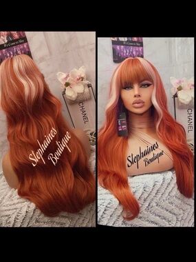 Human Hair Blended Bang Wig